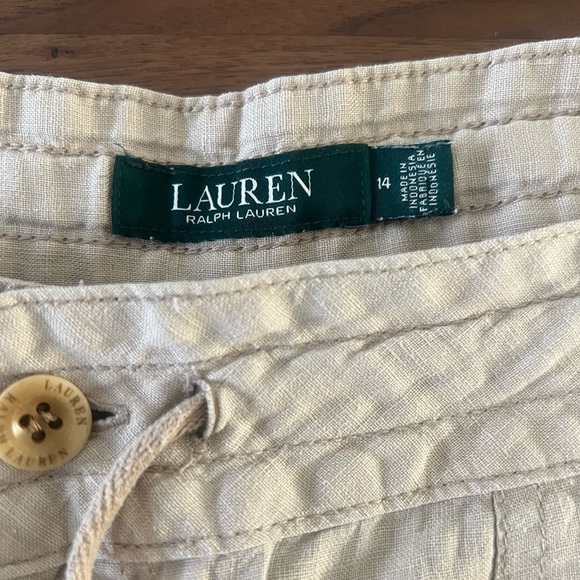 Lauren Ralph Lauren Plus Size LINEN WIDE -LEG PANTS WOMEN 14 - Picture 3 of 13